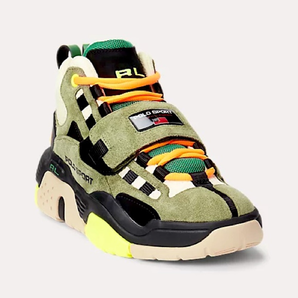 Polo Ralph Lauren Mens PS100 High-Top Sneaker Color Olive Size 9.5